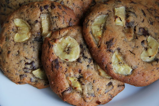 Cookies au chocolat et bananes