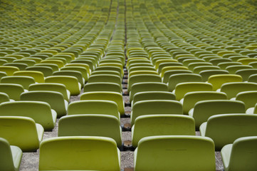 Empty seats of a sport stadium