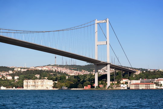 Bridge view at Beylerbeyi with palace. Istanbul, Turkey