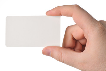 Obraz premium Men's hand takes a business card