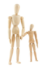 Big and small wooden figures