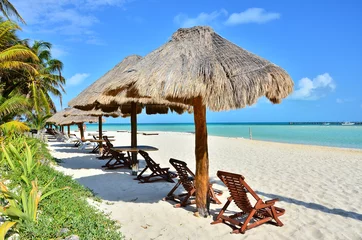 Abwaschbare Fototapete Mexiko Karibischer Strand (Isla Mujeres, Mexiko)