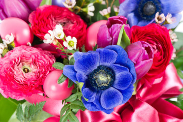colorful easter flowers bouquet