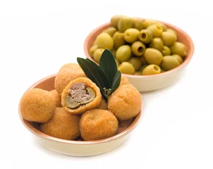 Fotobehang Voorgerecht olive all'Ascolana