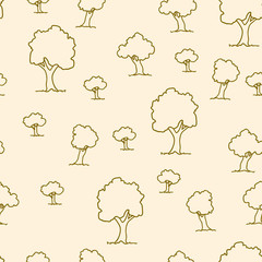 Seamless tree plant  pattern background in vector