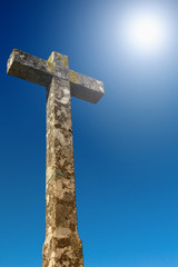 Christian cross against the sky