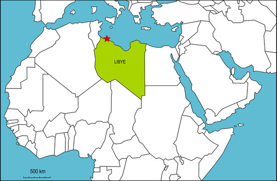 carte de l'afrique et de la Libye