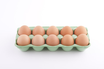 eggs in green cardboard