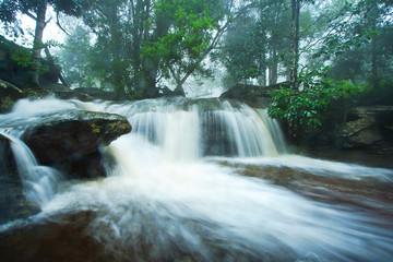 The waterfall on rainy