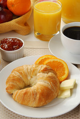 Croissant and fruit