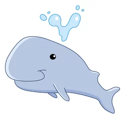 Stickers pour porte Baleine Bébé baleine