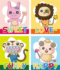 cartoon animal card