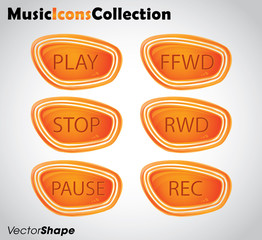 Music icons collection vector illustration
