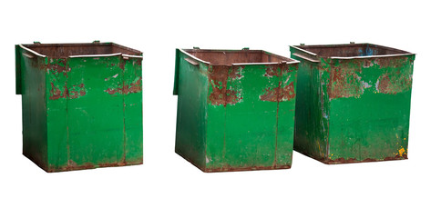 Three garbage containers