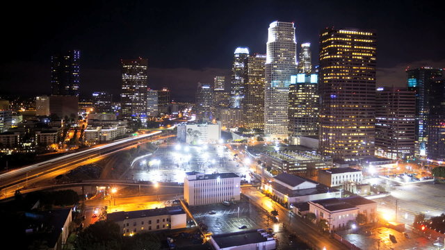 Time-lapse of Los Angeles City at Night