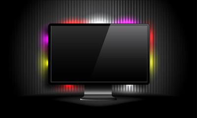 Vector LCD monitor with colorful lights