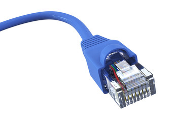Blue network cable - curved
