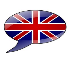 Speech bubble with the flag of Great Britain