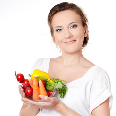 woman with vegetables