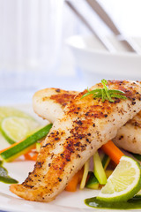Healthy fish pangasius meal