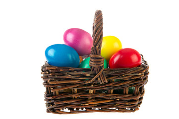 Basket easter eggs