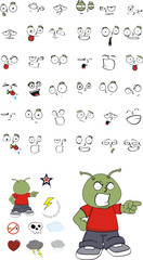 alien kid cartoon set1