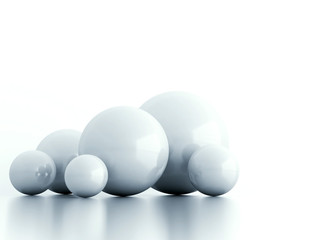 light metallic balls as technological and abstract background