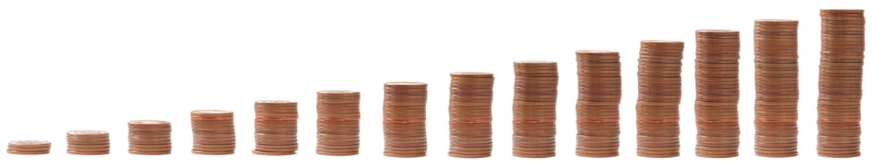 A stair of 5 euro cent coins