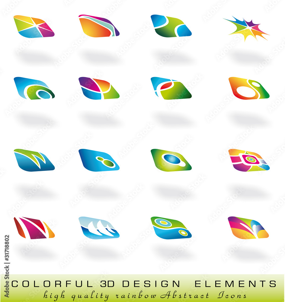 Poster abstract design elments with soft shadow and delicate colours