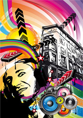 abstract music background for discoteque flyers