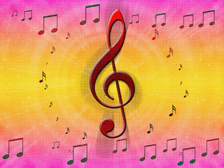 Background of musical symbols