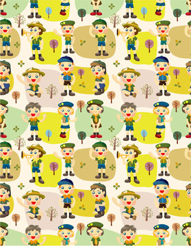 Seamless Boy/girl Scout Pattern