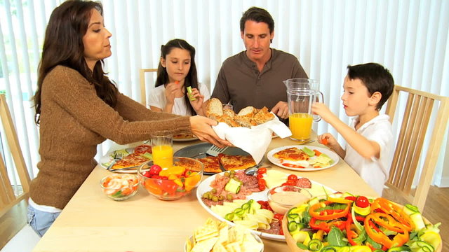 Young Family Healthy Eating Together