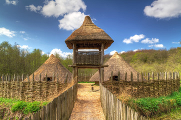 Iron age settlement of Craggaunowen near 16th Century castle