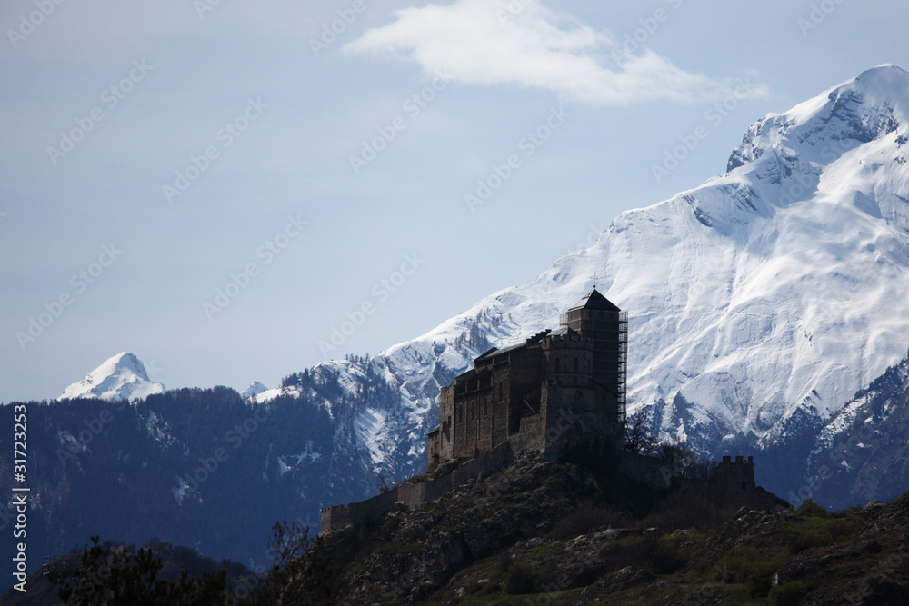 Wall mural top of mountains