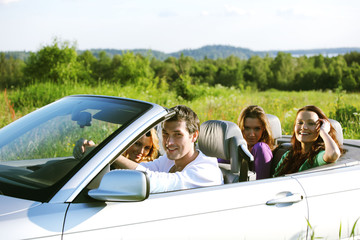 friends in car