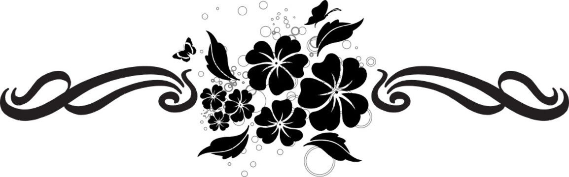 bandeau floral noir