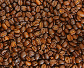 texture of coffee beans background