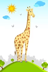 Cercles muraux Zoo Girafe debout