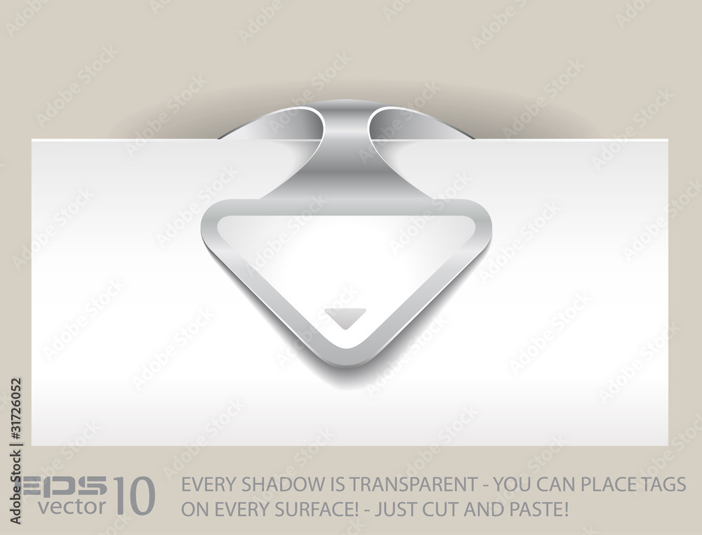 Poster paper arrow tag with transparent shadows