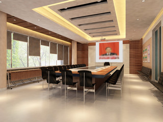 the computer generated image of the modern conference hall