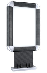 Carbon fiber advertising lightbox on stand isolated