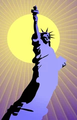 Washable wall murals Doodle liberty statue