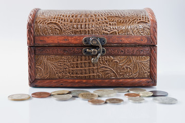 Little chest with money.