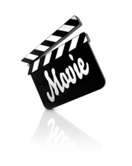 Naklejka premium film clapper with reflection
