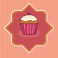 illustration of cute retro cupcakes card