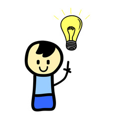 Boy with light bulb