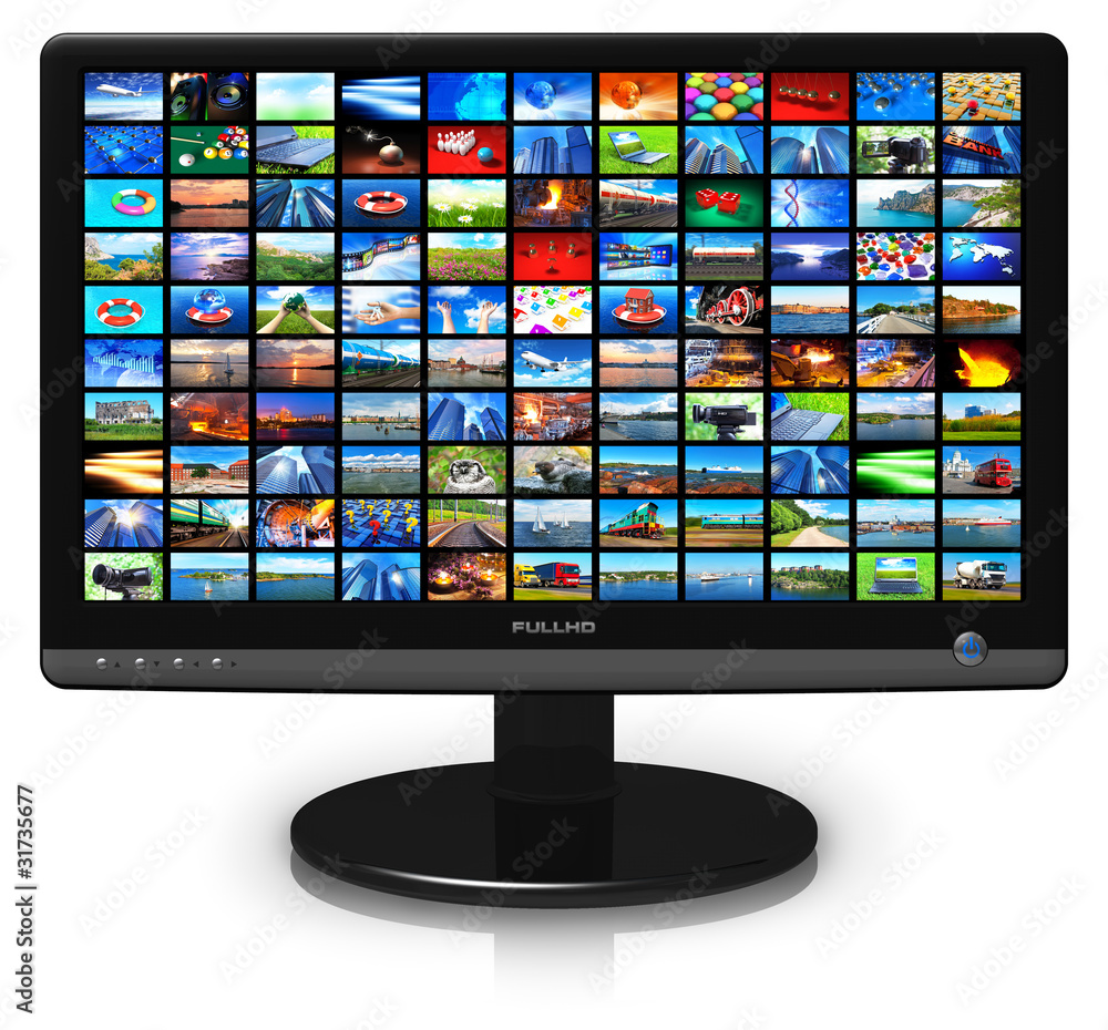 Poster LCD display with picture gallery
