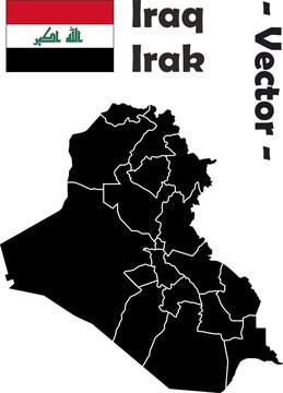 Irak Vektor unterteilt in Provinzen