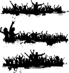 Grunge party crowds - obrazy, fototapety, plakaty